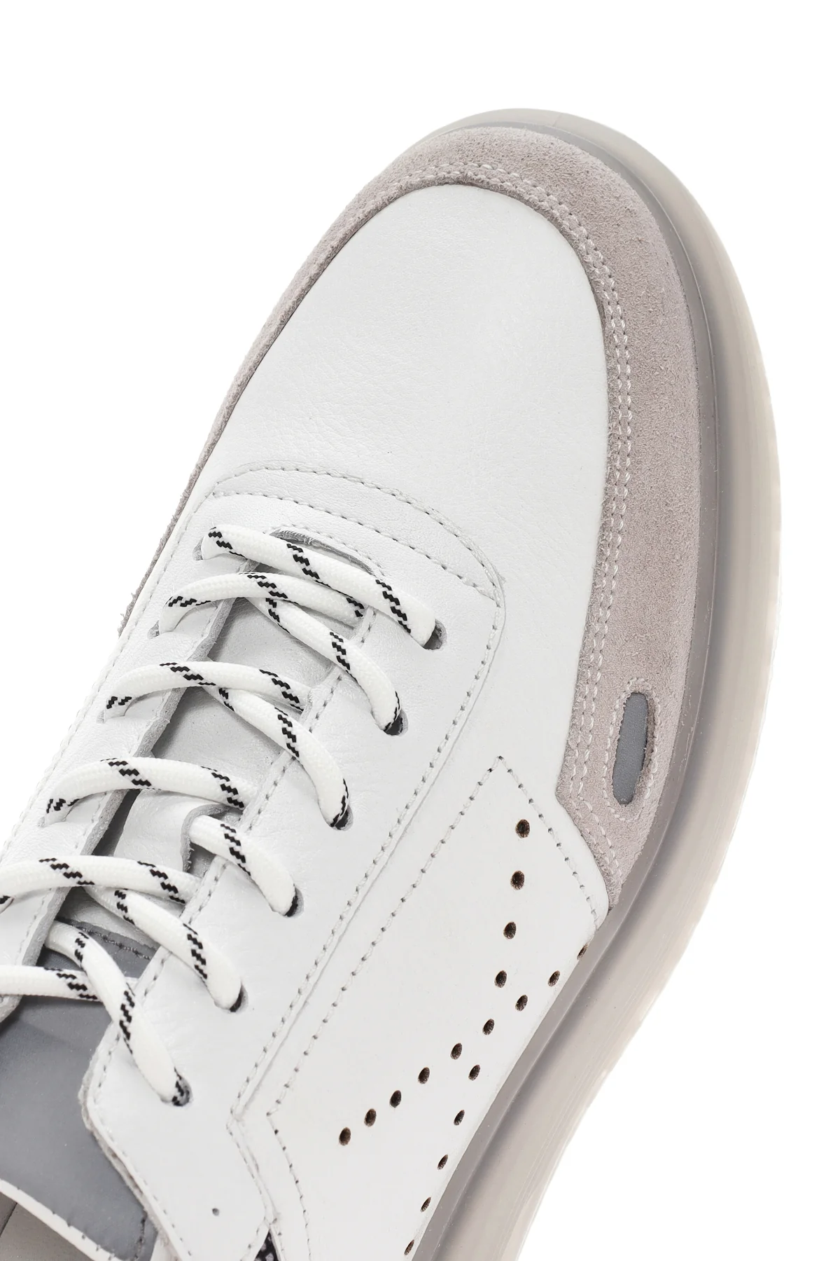 Erkek Beyaz Bağcıklı Deri Sneaker - Image 10