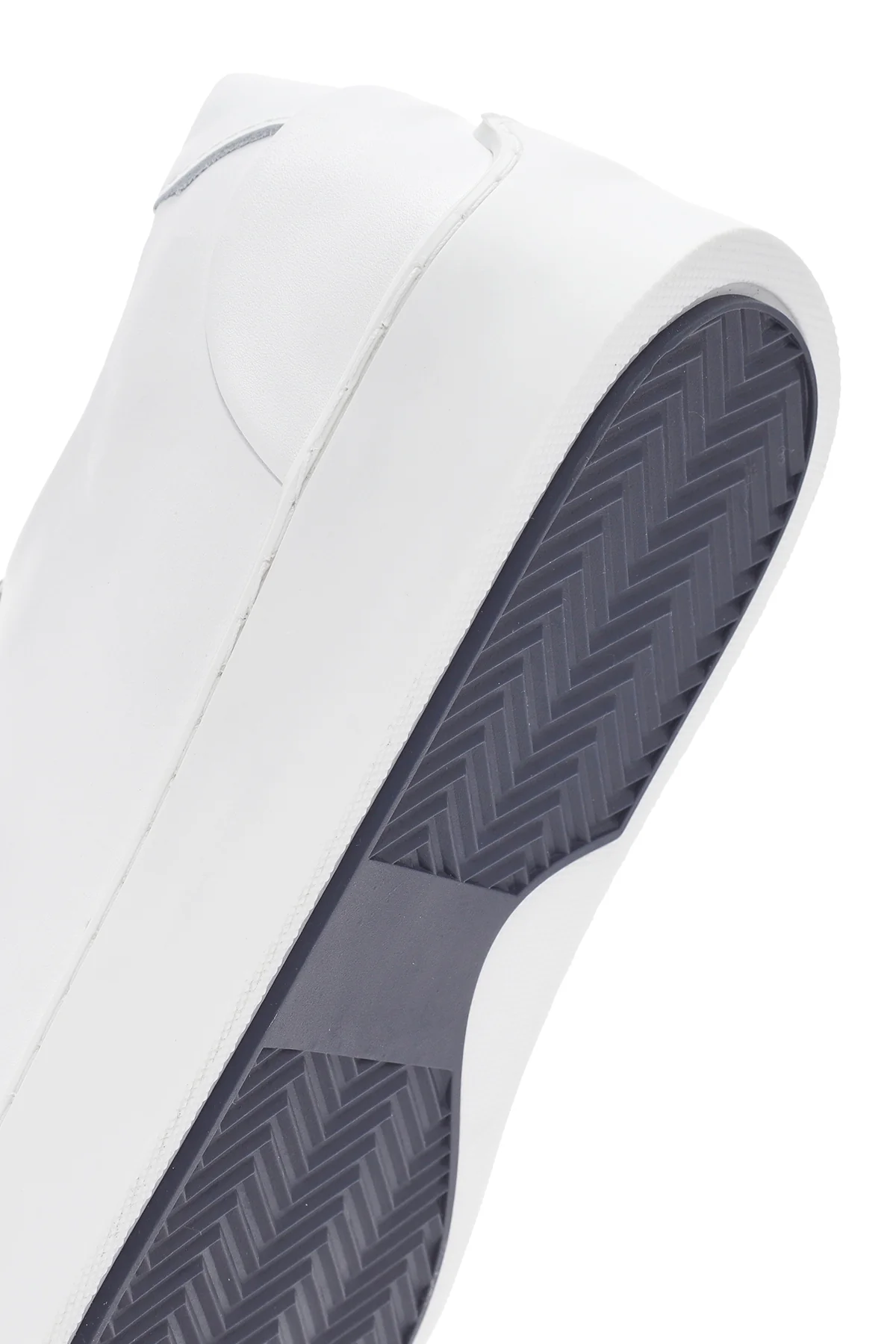 Erkek Beyaz Bağcıklı Deri Sneaker - Image 8