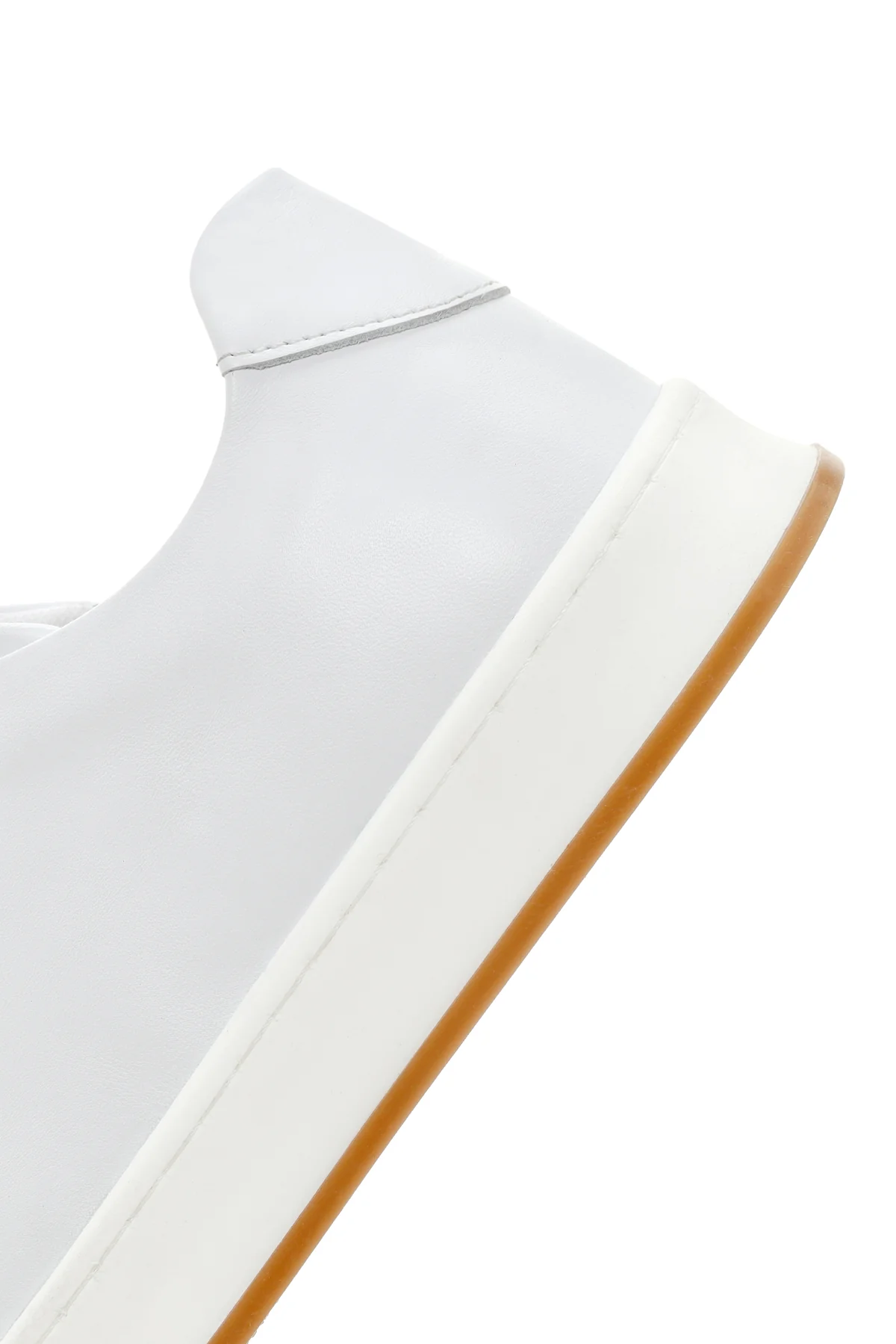 Erkek Beyaz Bağcıklı Deri Sneaker - Image 7