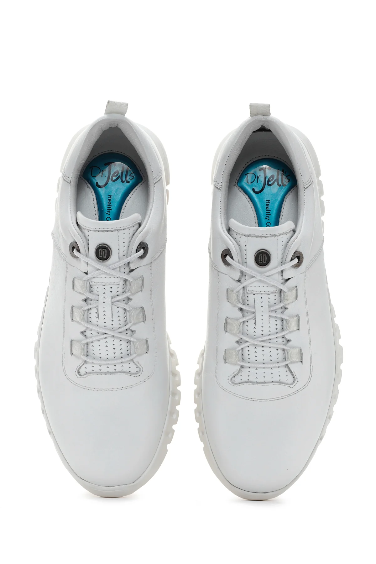 Erkek Beyaz Bağcıklı Deri Sneaker - Image 6
