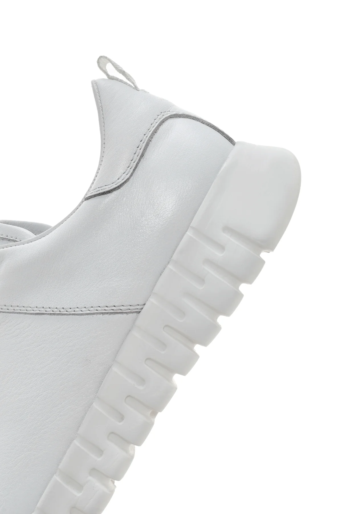 Erkek Beyaz Bağcıklı Deri Sneaker - Image 7
