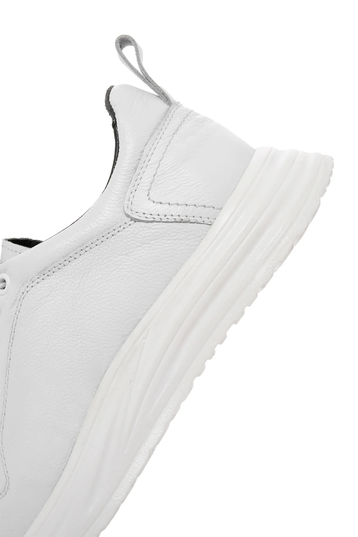 Erkek Beyaz Bağcıklı Deri Sneaker - Image 10