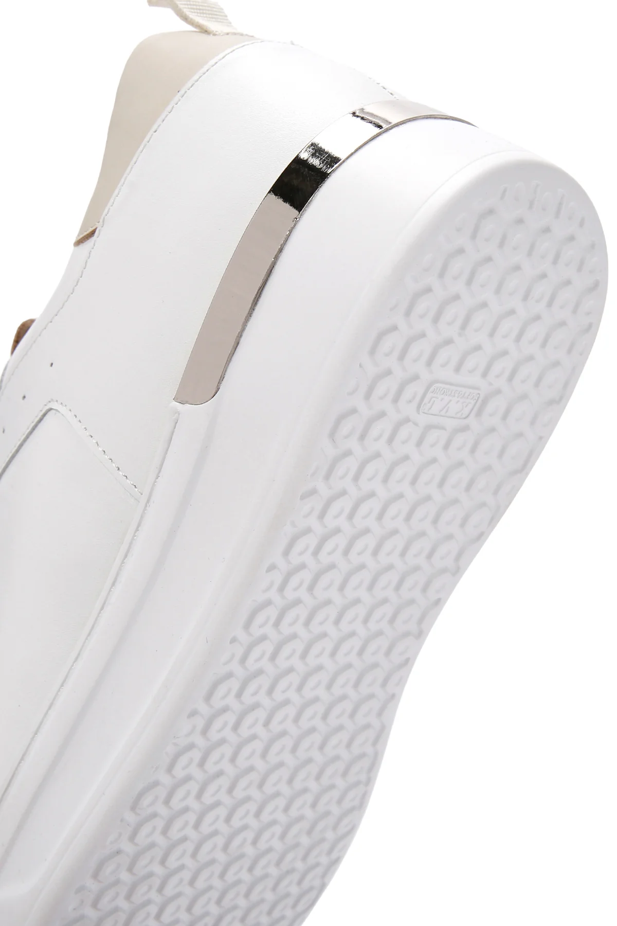 Erkek Beyaz Bağcıklı Deri Sneaker - Image 9