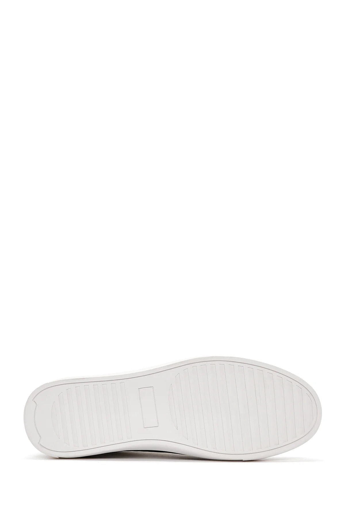 Erkek Beyaz Bağcıklı Deri Sneaker - Image 4