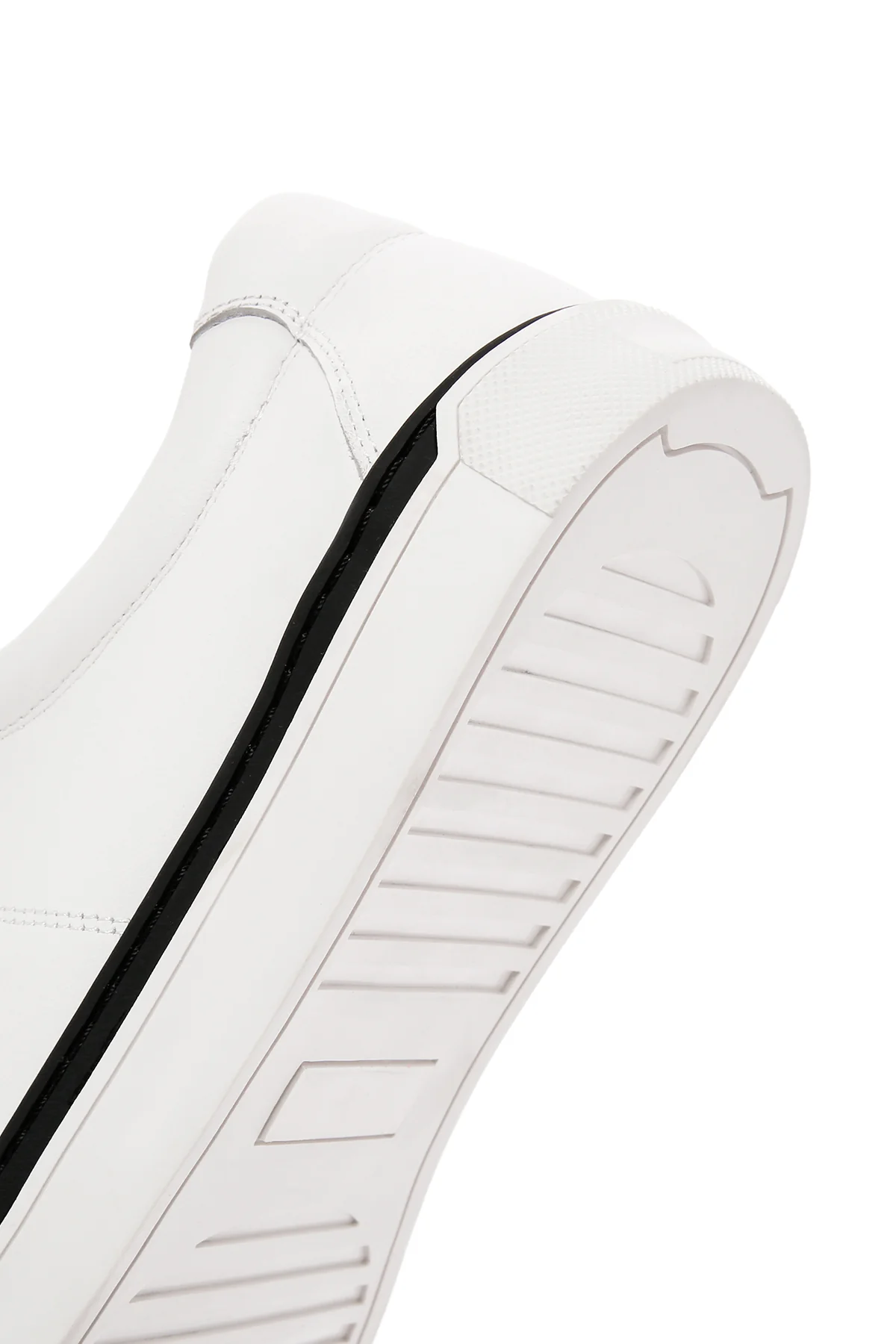 Erkek Beyaz Bağcıklı Deri Sneaker - Image 7