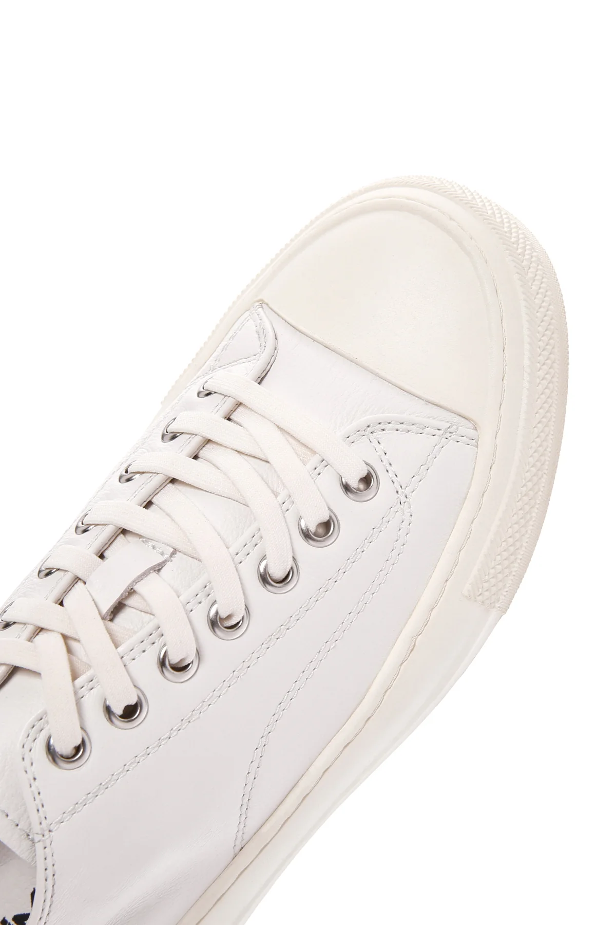 Erkek Beyaz Bağcıklı Deri Sneaker - Image 11