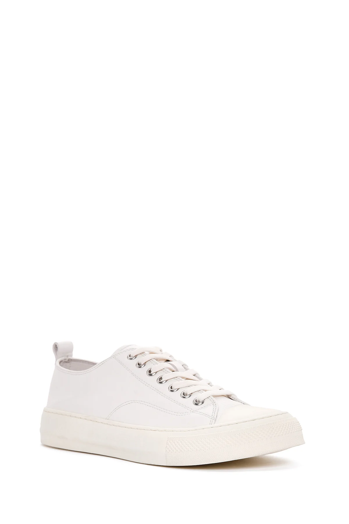 Erkek Beyaz Bağcıklı Deri Sneaker - Image 7
