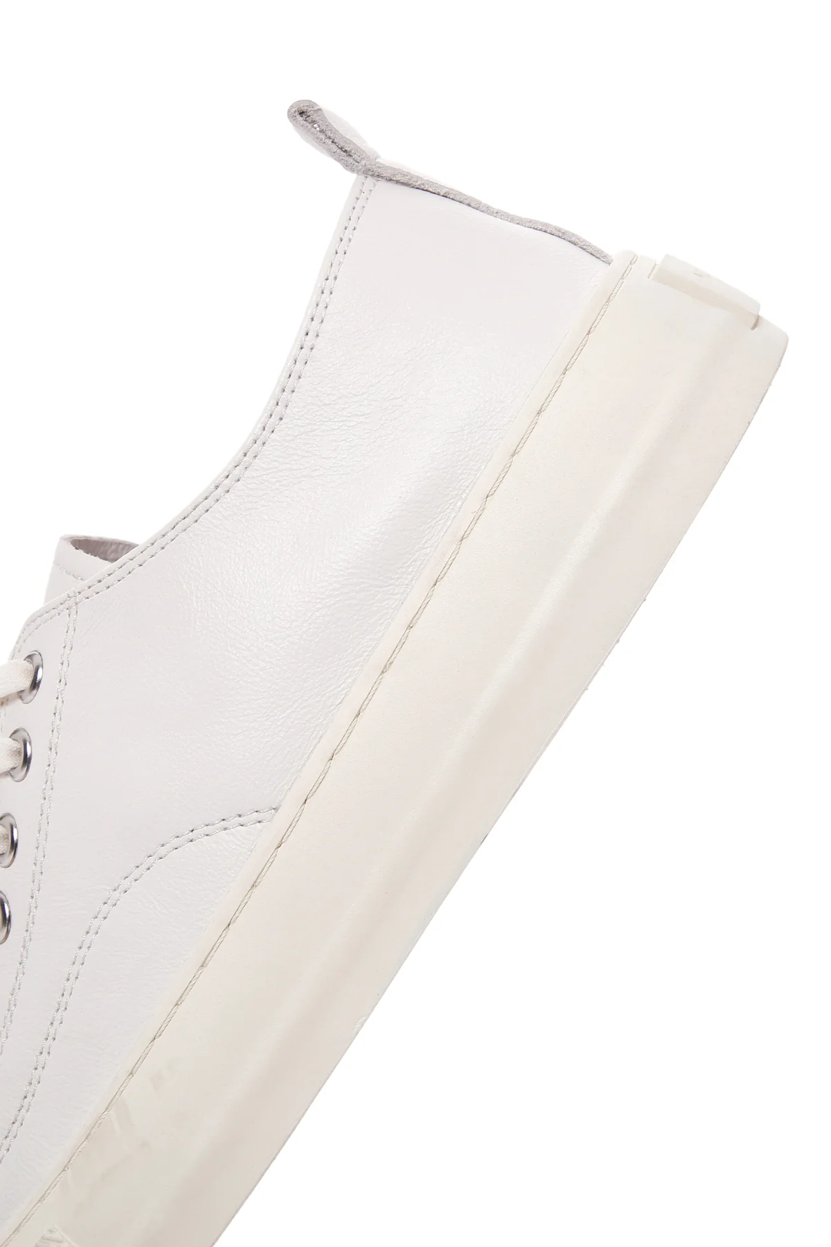 Erkek Beyaz Bağcıklı Deri Sneaker - Image 9