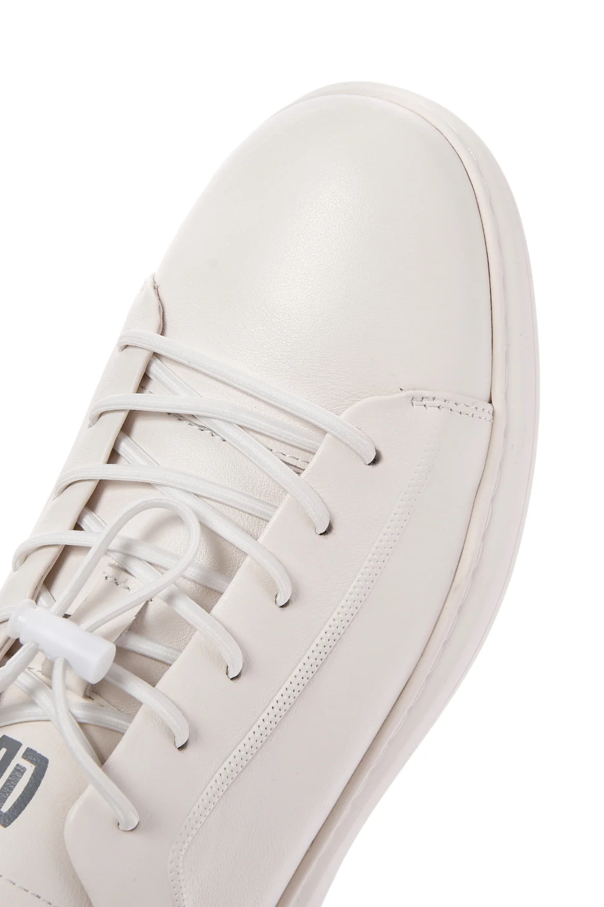 Erkek Beyaz Bağcıklı Deri Sneaker - Image 9