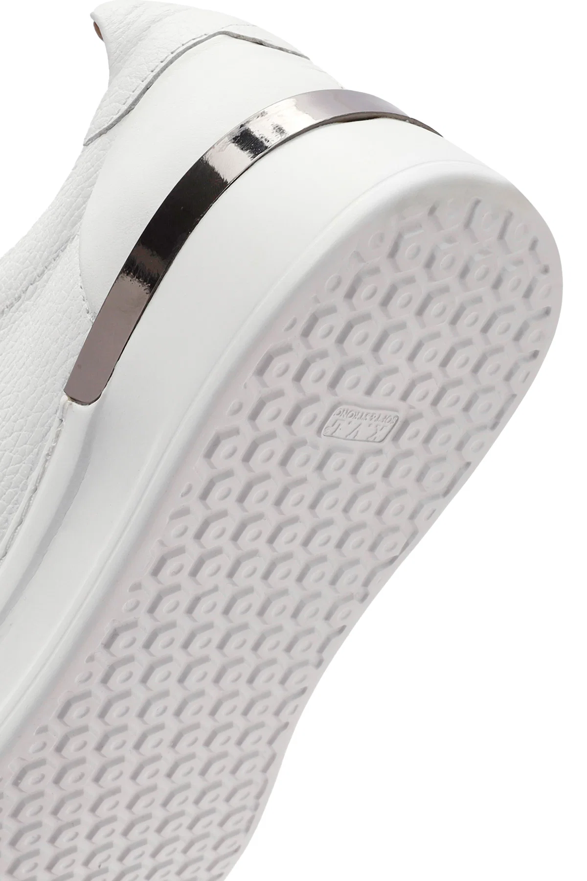 Erkek Beyaz Bağcıklı Deri Sneaker - Image 8