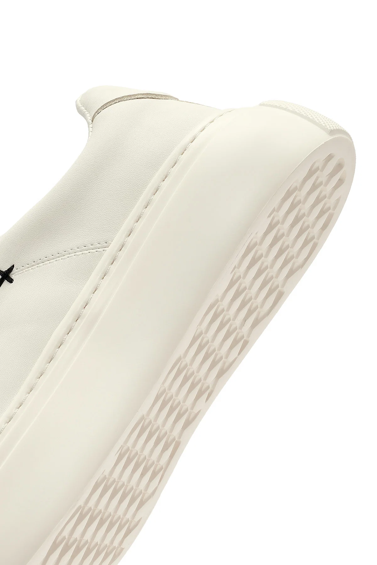 Erkek Beyaz Bağcıklı Deri Sneaker - Image 8