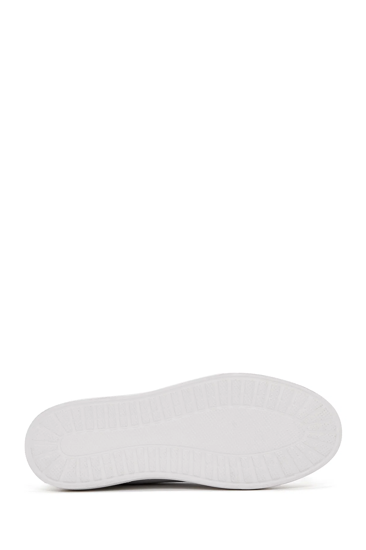 Erkek Beyaz Bağcıklı Deri Sneaker - Image 4