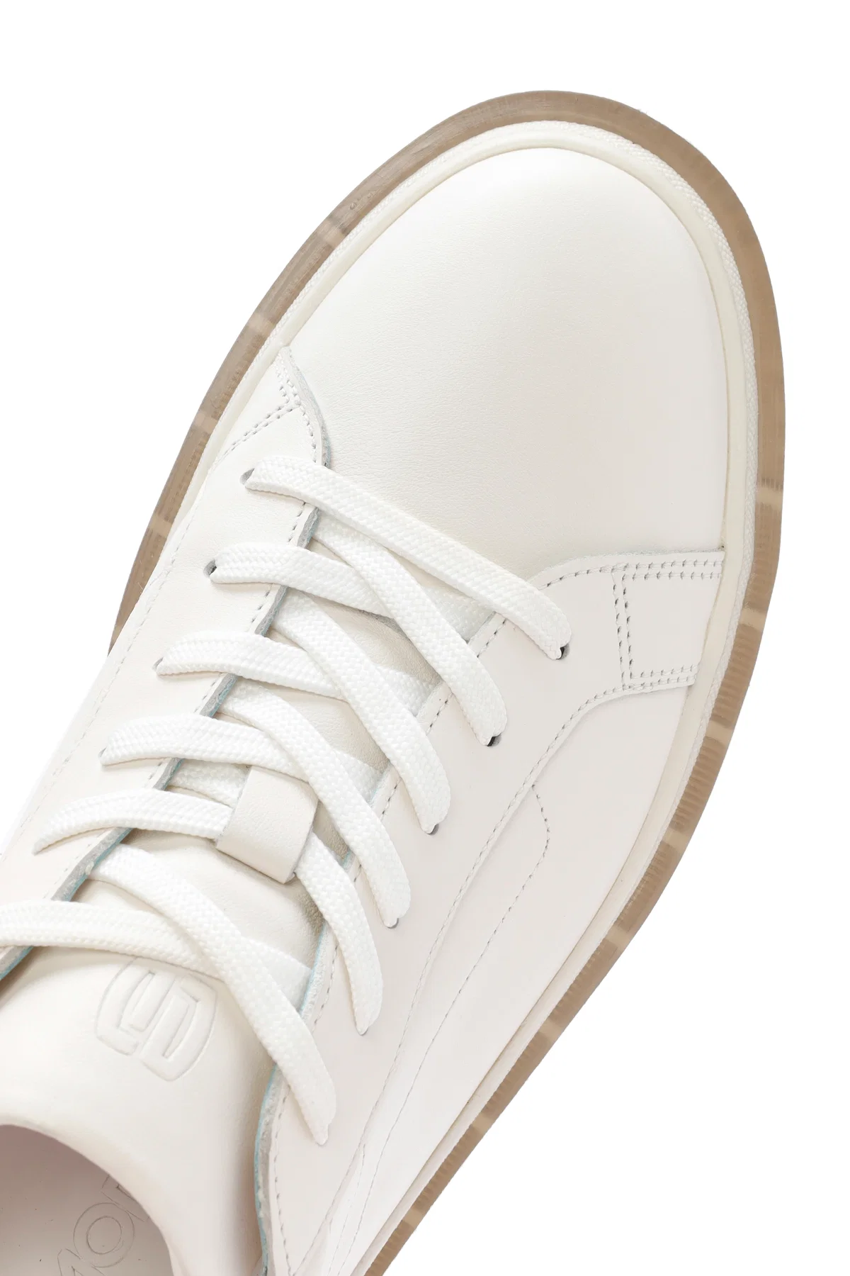 Erkek Beyaz Bağcıklı Deri Sneaker - Image 10