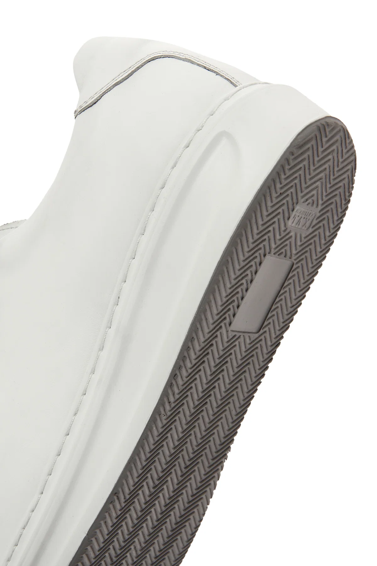 Erkek Beyaz Bağcıklı Deri Sneaker - Image 8