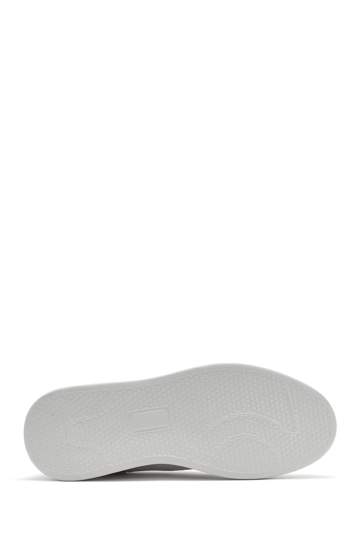 Erkek Beyaz Bağcıklı Deri Sneaker - Image 4