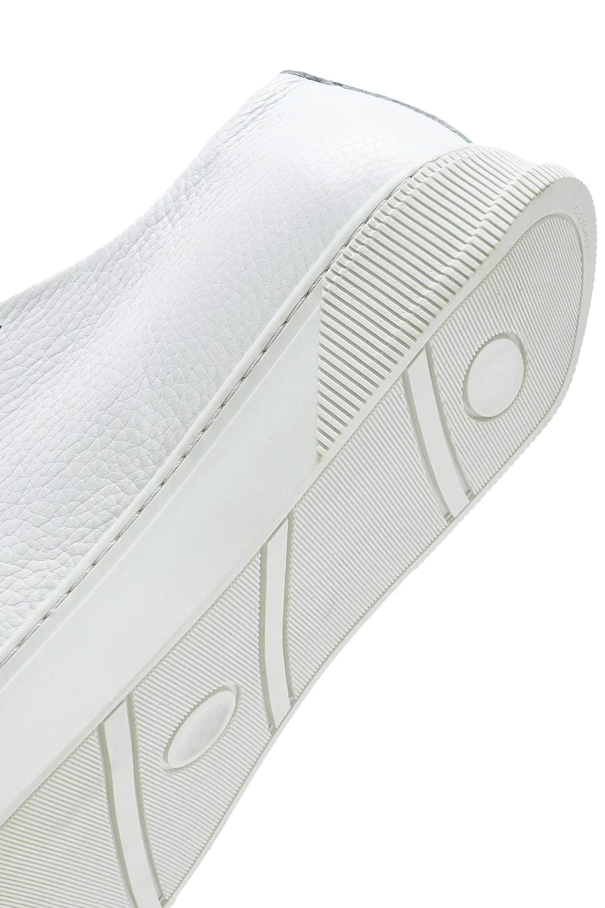 Erkek Beyaz Bağcıklı Deri Sneaker - Image 8