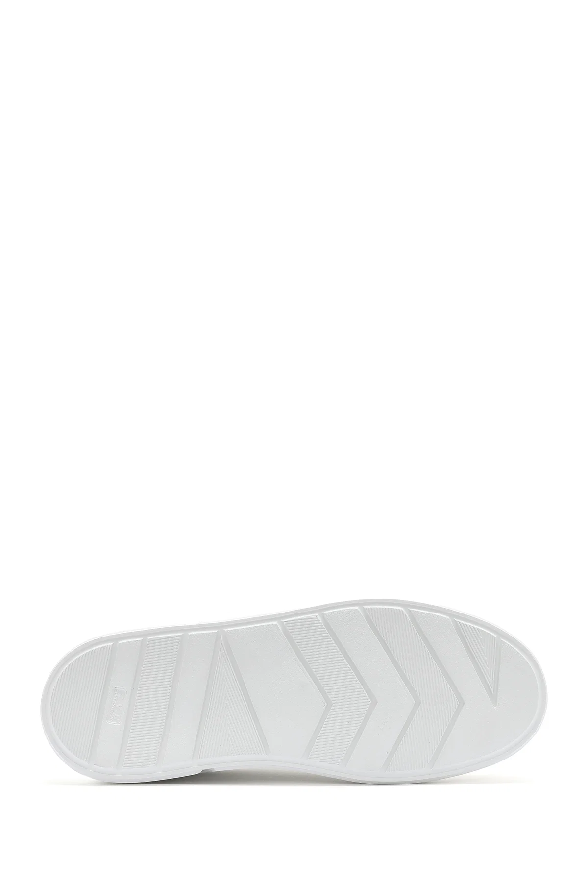 Erkek Beyaz Bağcıklı Deri Sneaker - Image 4