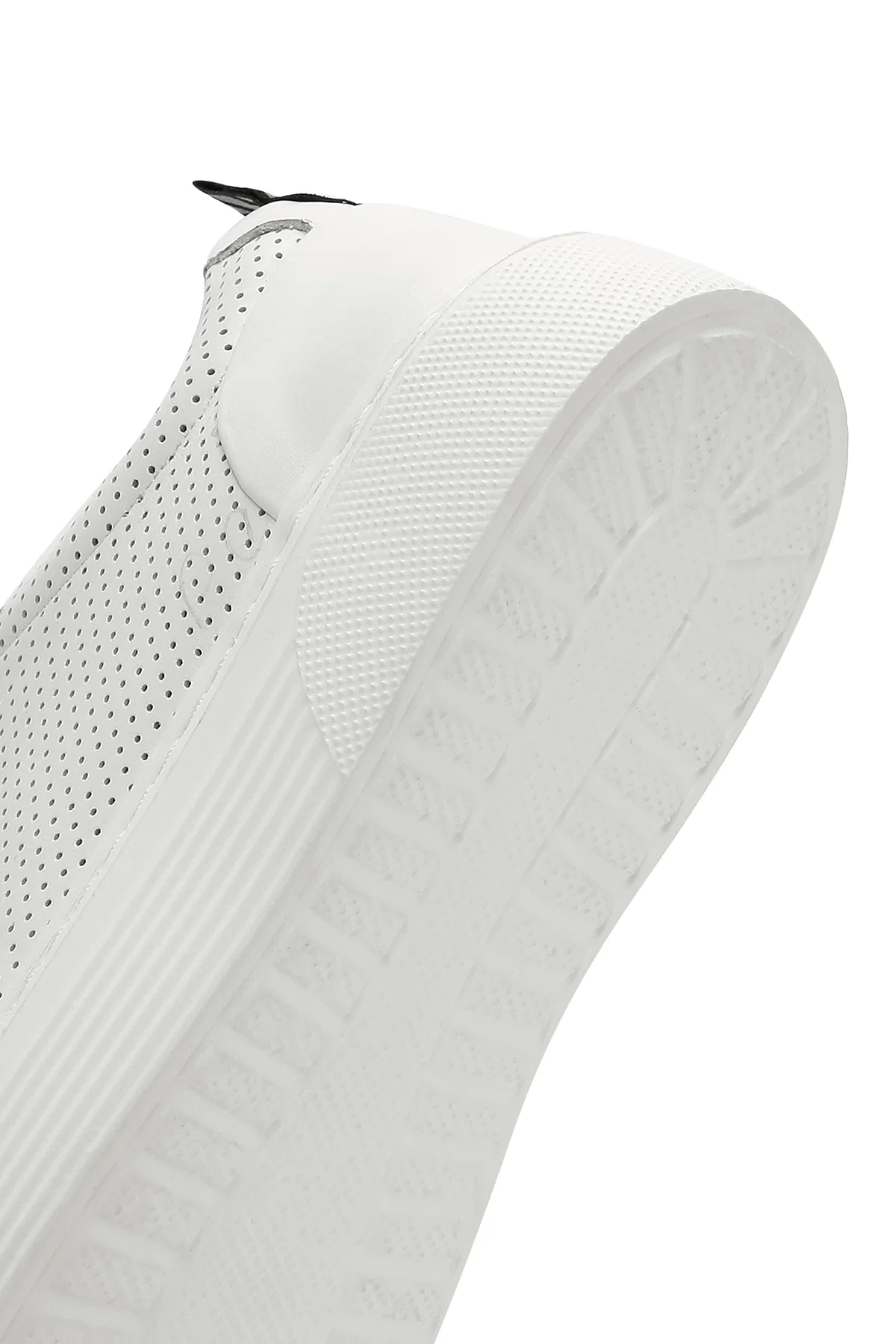 Erkek Beyaz Bağcıklı Deri Sneaker - Image 8