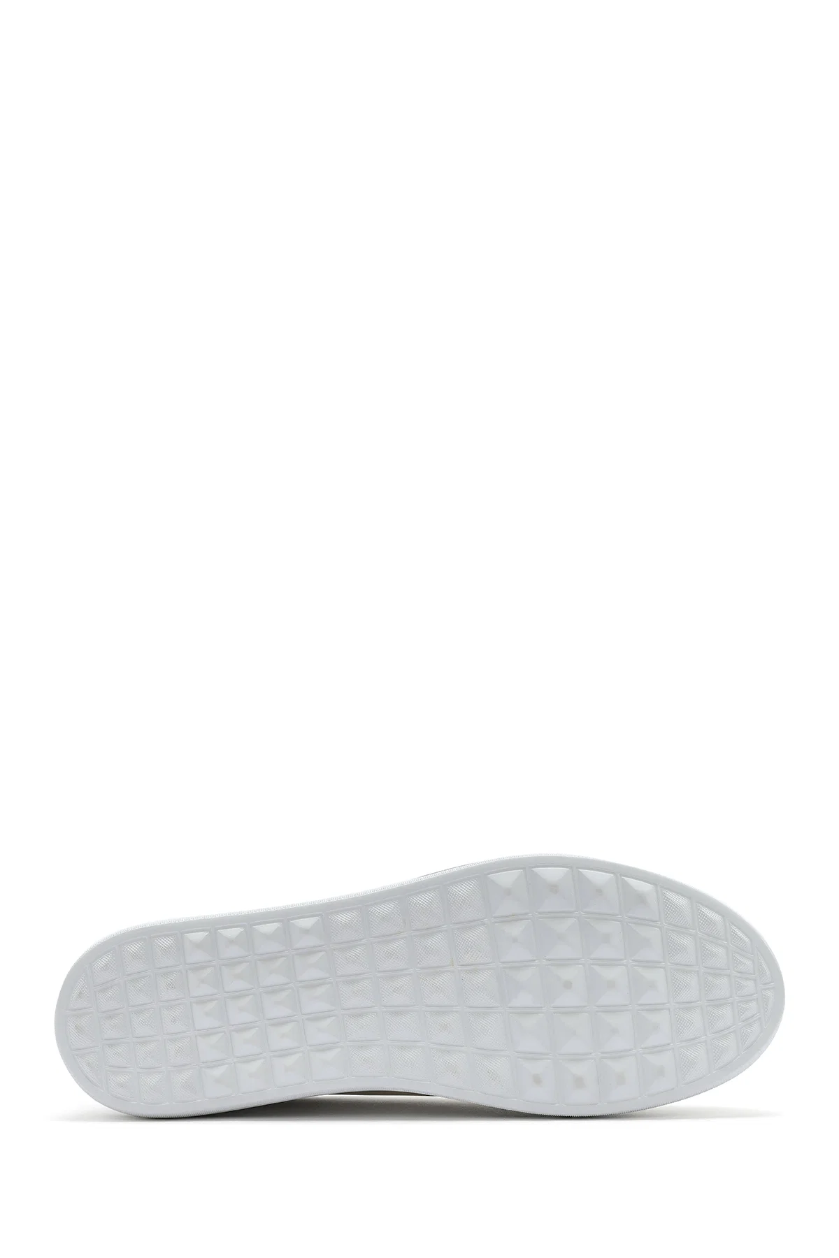Erkek Beyaz Bağcıklı Deri Sneaker - Image 4