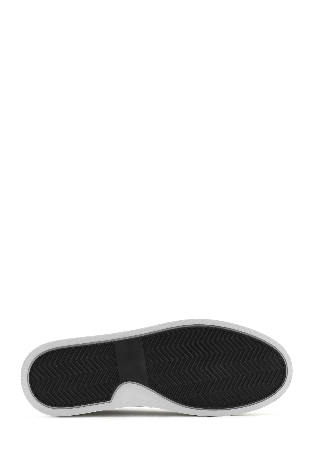 Erkek Beyaz Bağcıklı Deri Sneaker - Image 4