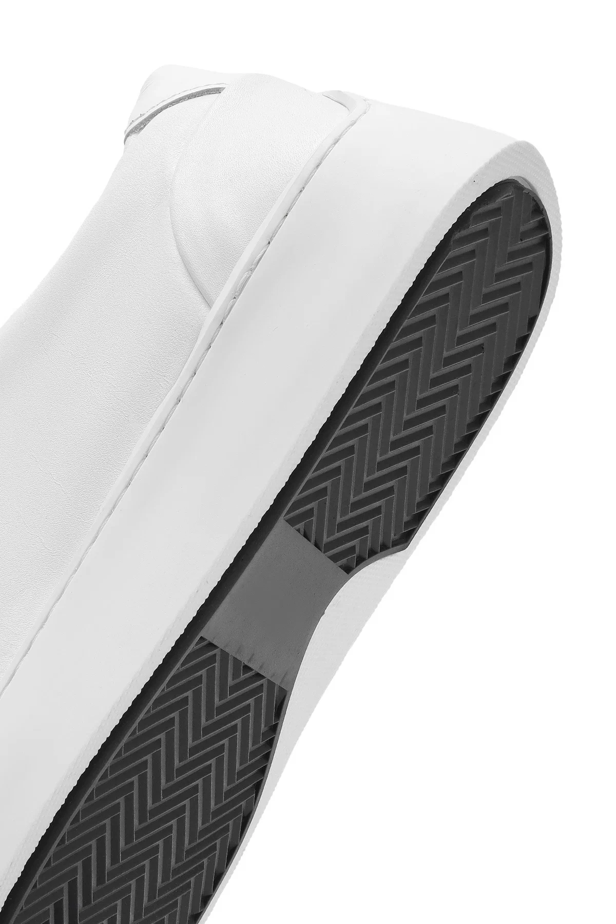 Erkek Beyaz Bağcıklı Deri Sneaker - Image 8