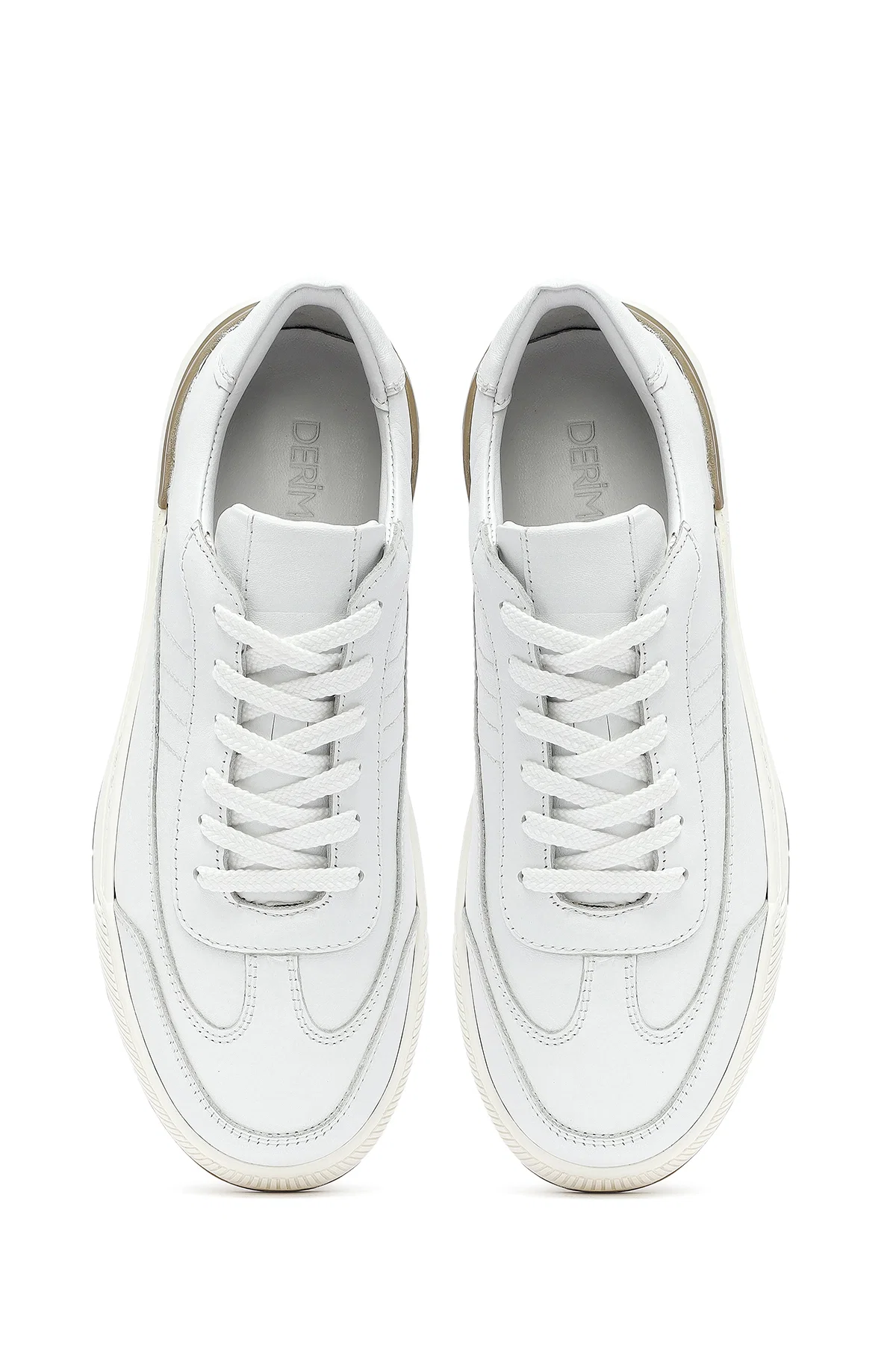 Erkek Beyaz Bağcıklı Deri Sneaker - Image 7