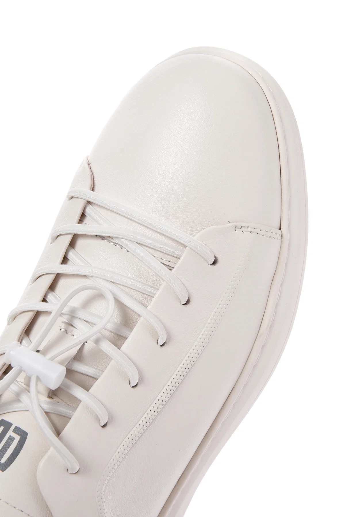 Erkek Beyaz Bağcıklı Deri Sneaker - Image 9