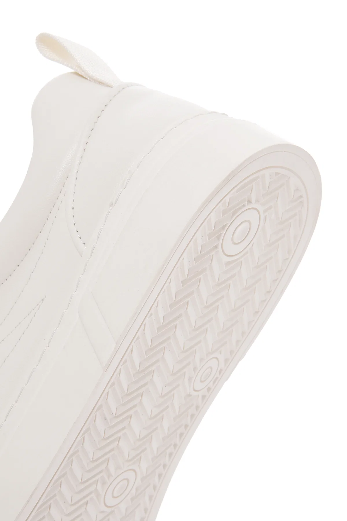 Erkek Beyaz Bağcıklı Deri Sneaker - Image 9