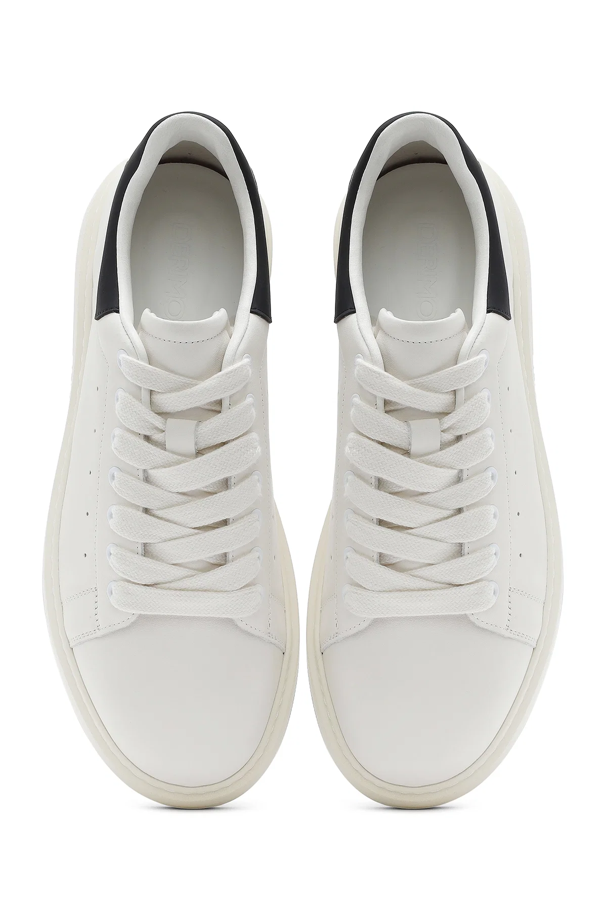 Erkek Beyaz Bağcıklı Deri Sneaker - Image 7