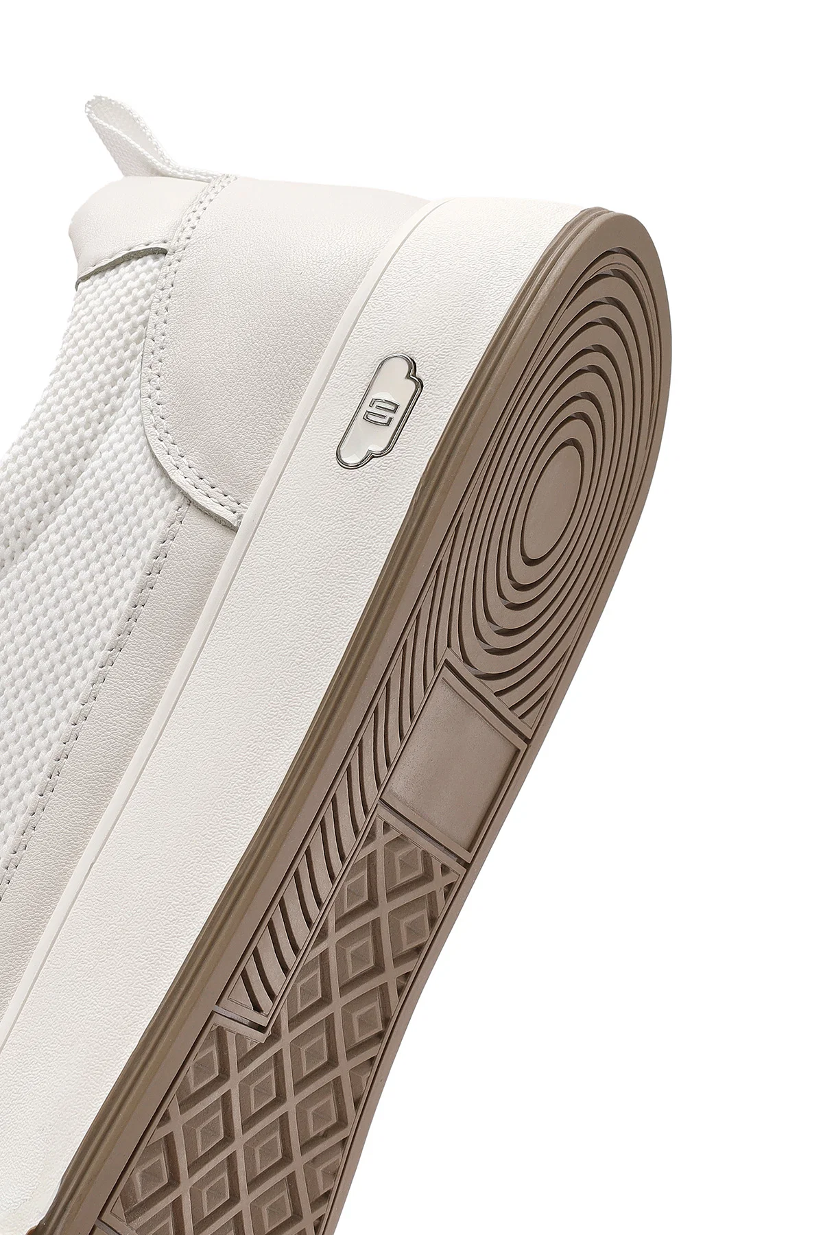 Erkek Beyaz Bağcıklı Deri Sneaker - Image 8