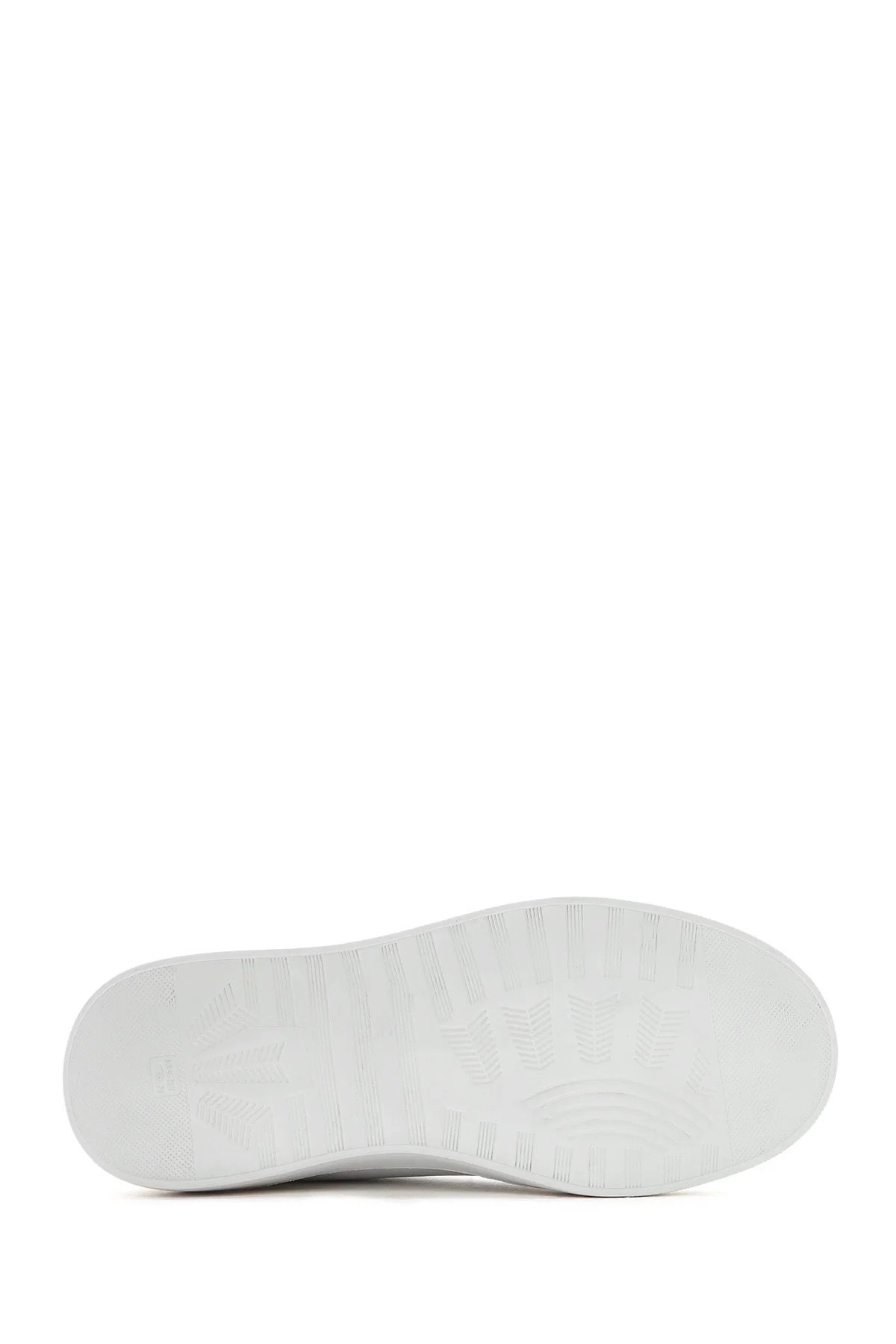 Erkek Beyaz Bağcıklı Deri Sneaker - Image 4