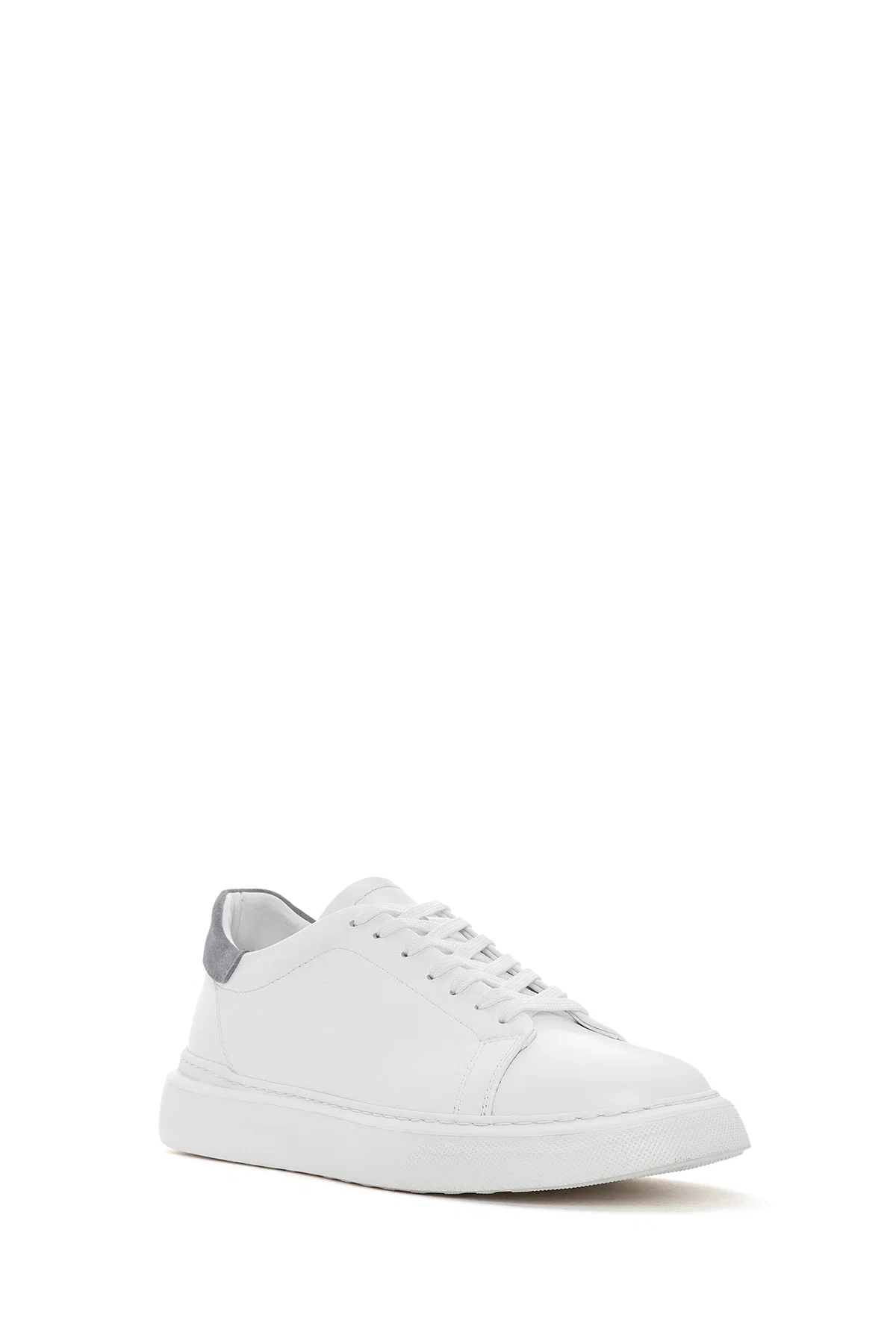 Erkek Beyaz Bağcıklı Deri Sneaker - Image 6