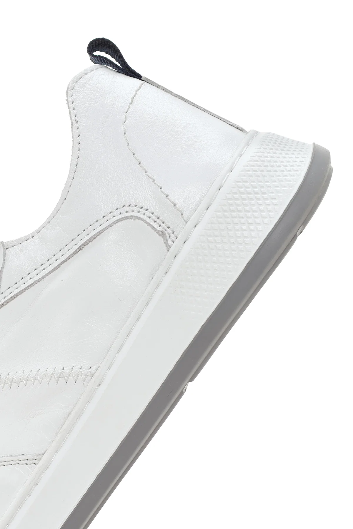 Erkek Beyaz Bağcıklı Deri Sneaker - Image 10