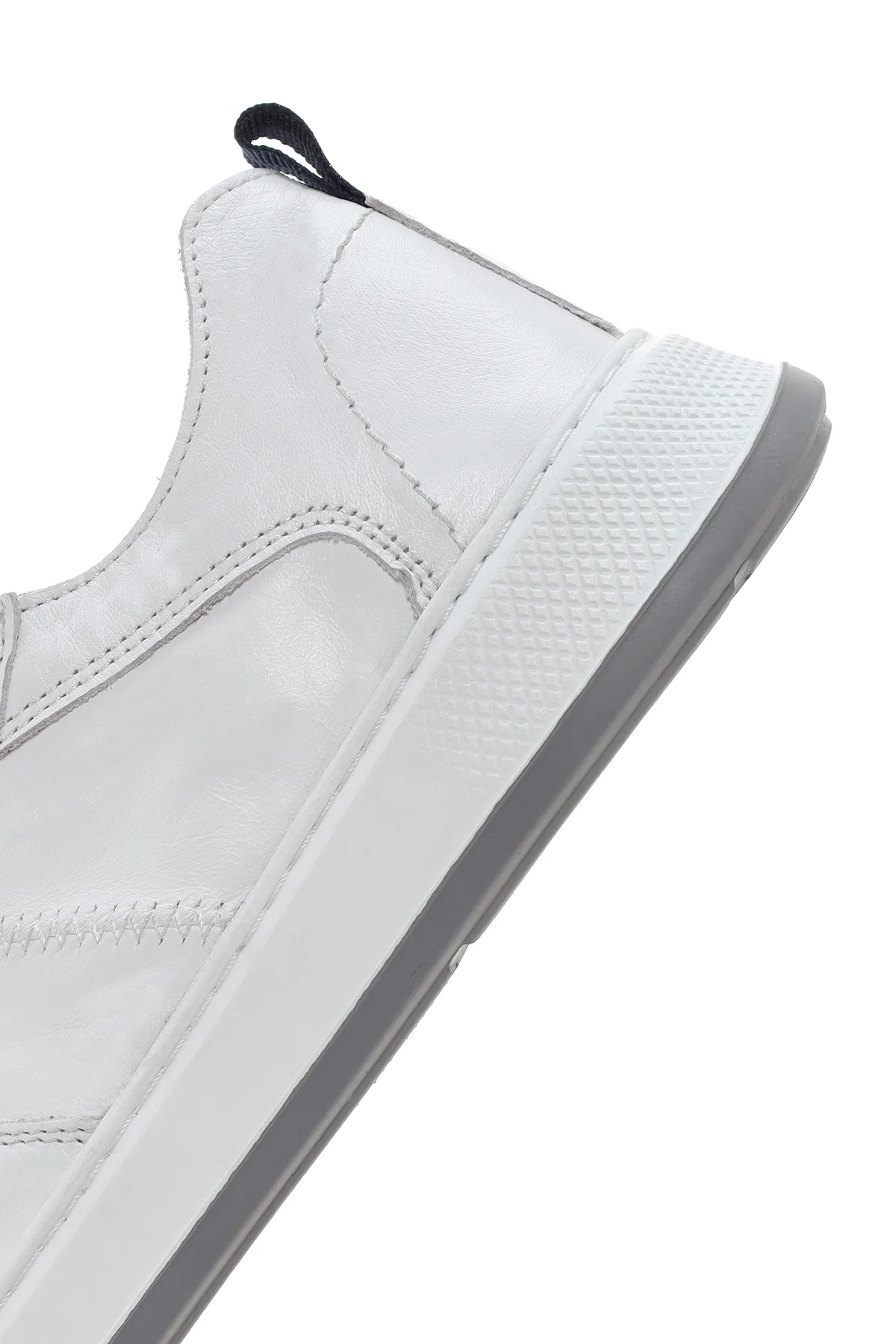 Erkek Beyaz Bağcıklı Deri Sneaker - Image 7