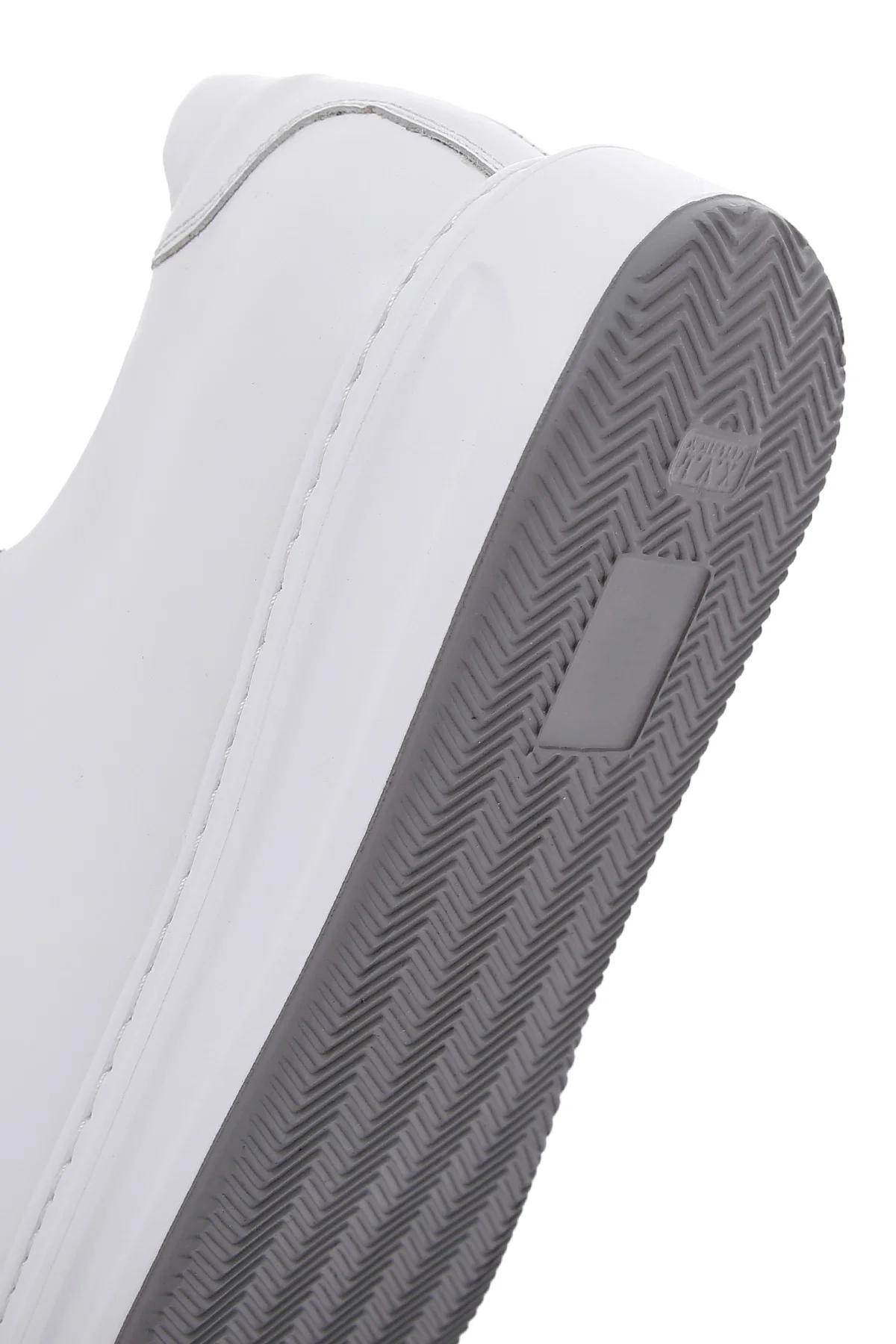 Erkek Beyaz Bağcıklı Deri Sneaker - Image 8