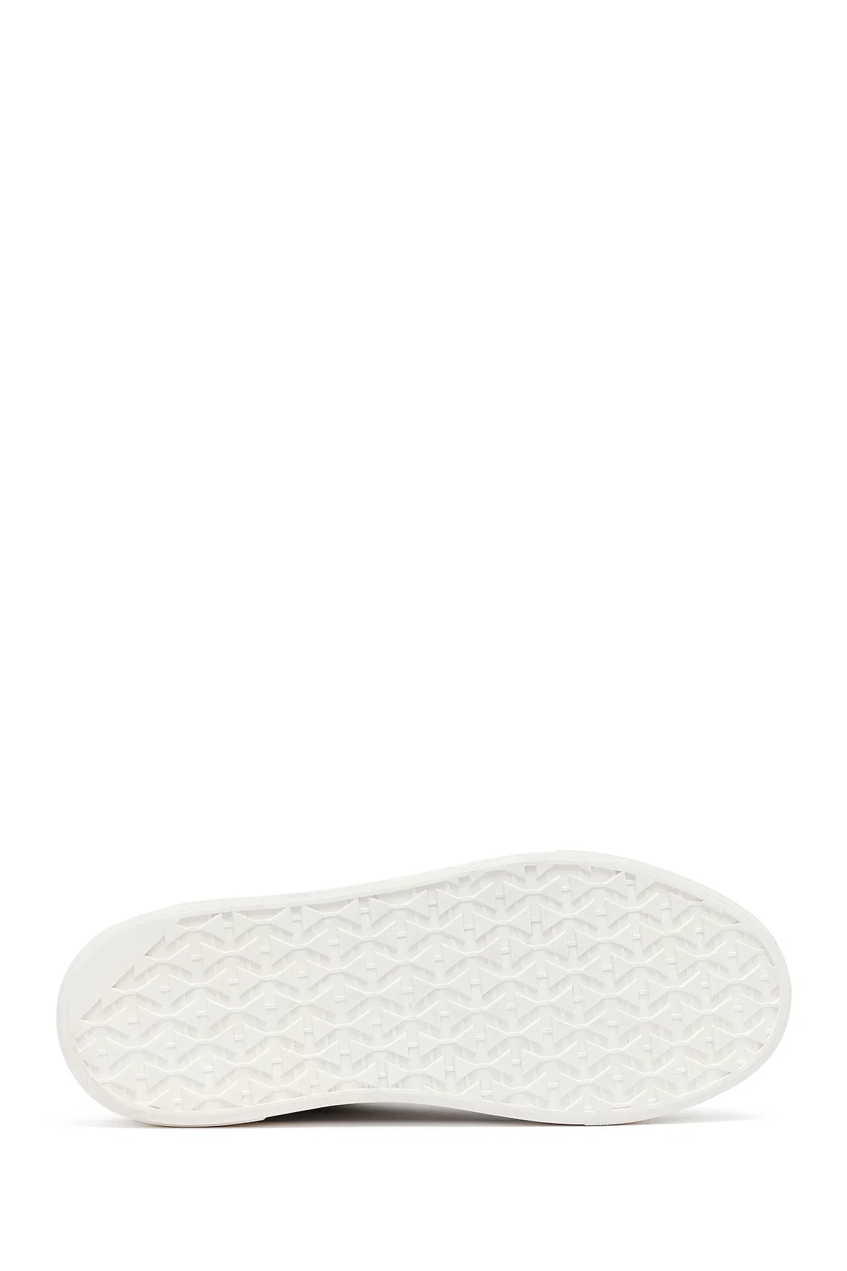 Erkek Beyaz Bağcıklı Deri Sneaker - Image 4