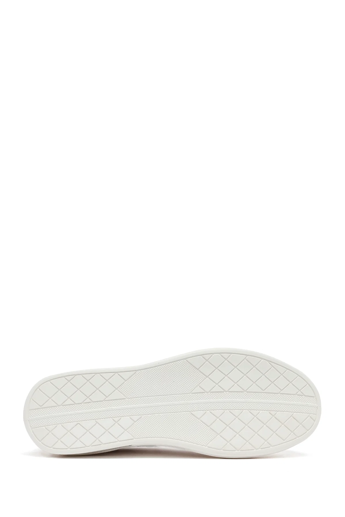 Erkek Beyaz Bağcıklı Deri Sneaker - Image 4