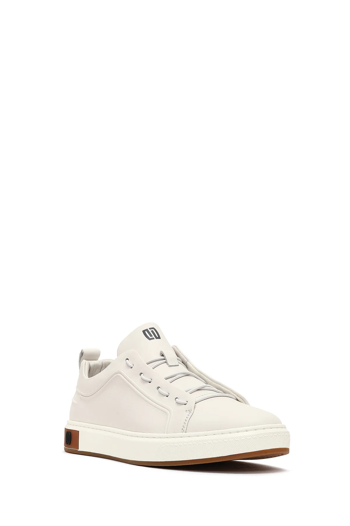 Erkek Beyaz Bağcıklı Deri Sneaker - Image 6
