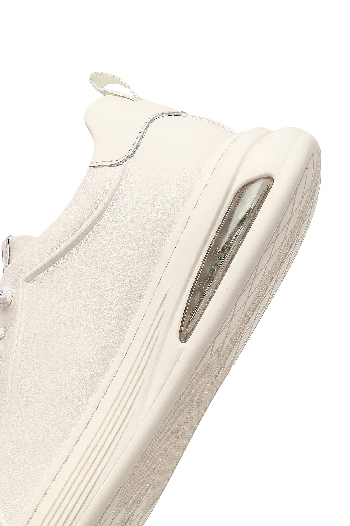 Erkek Beyaz Bağcıklı Deri Sneaker - Image 8