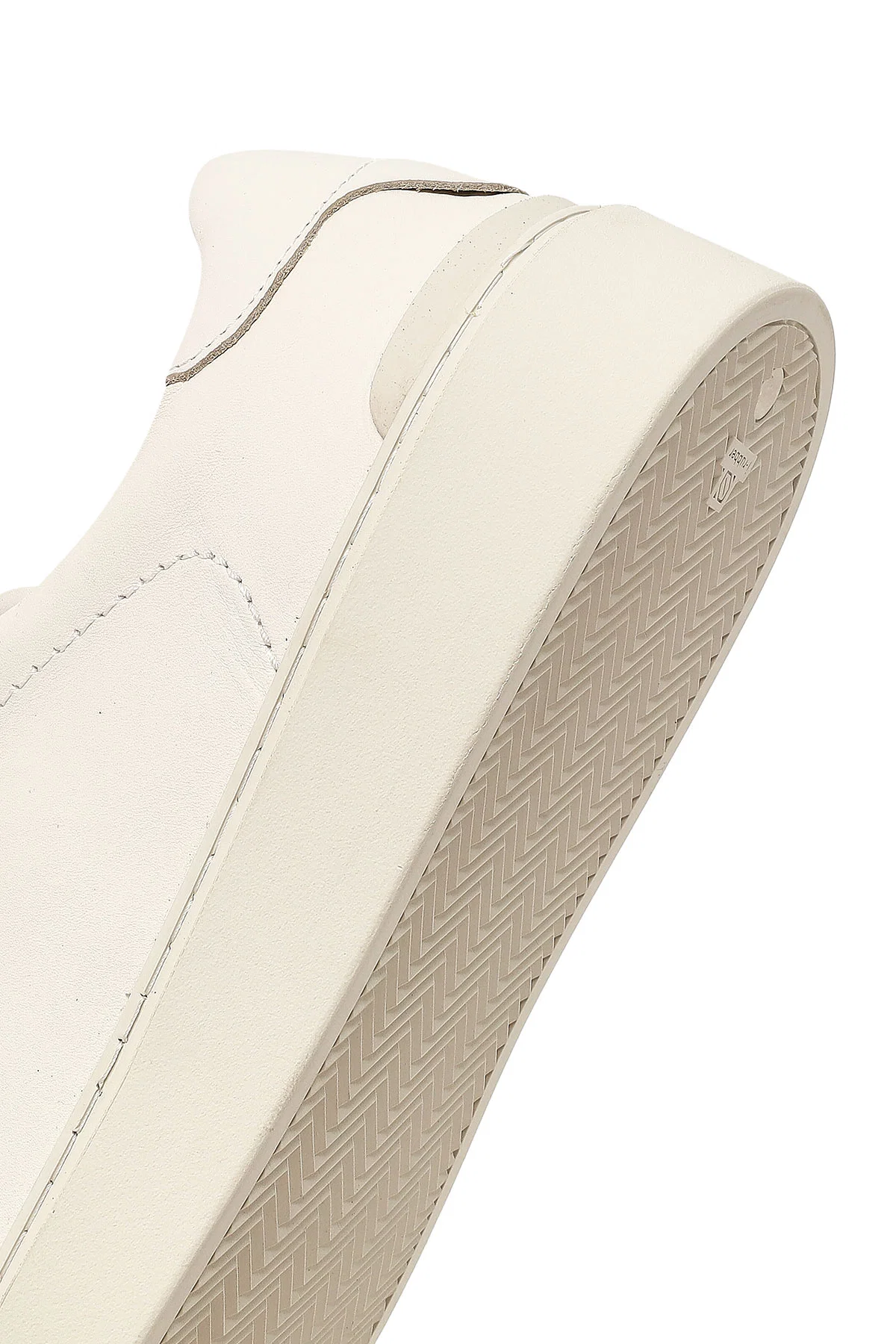 Erkek Beyaz Bağcıklı Deri Sneaker - Image 8