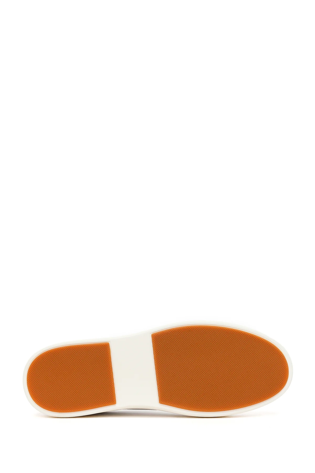 Erkek Beyaz Bağcıklı Deri Sneaker - Image 5