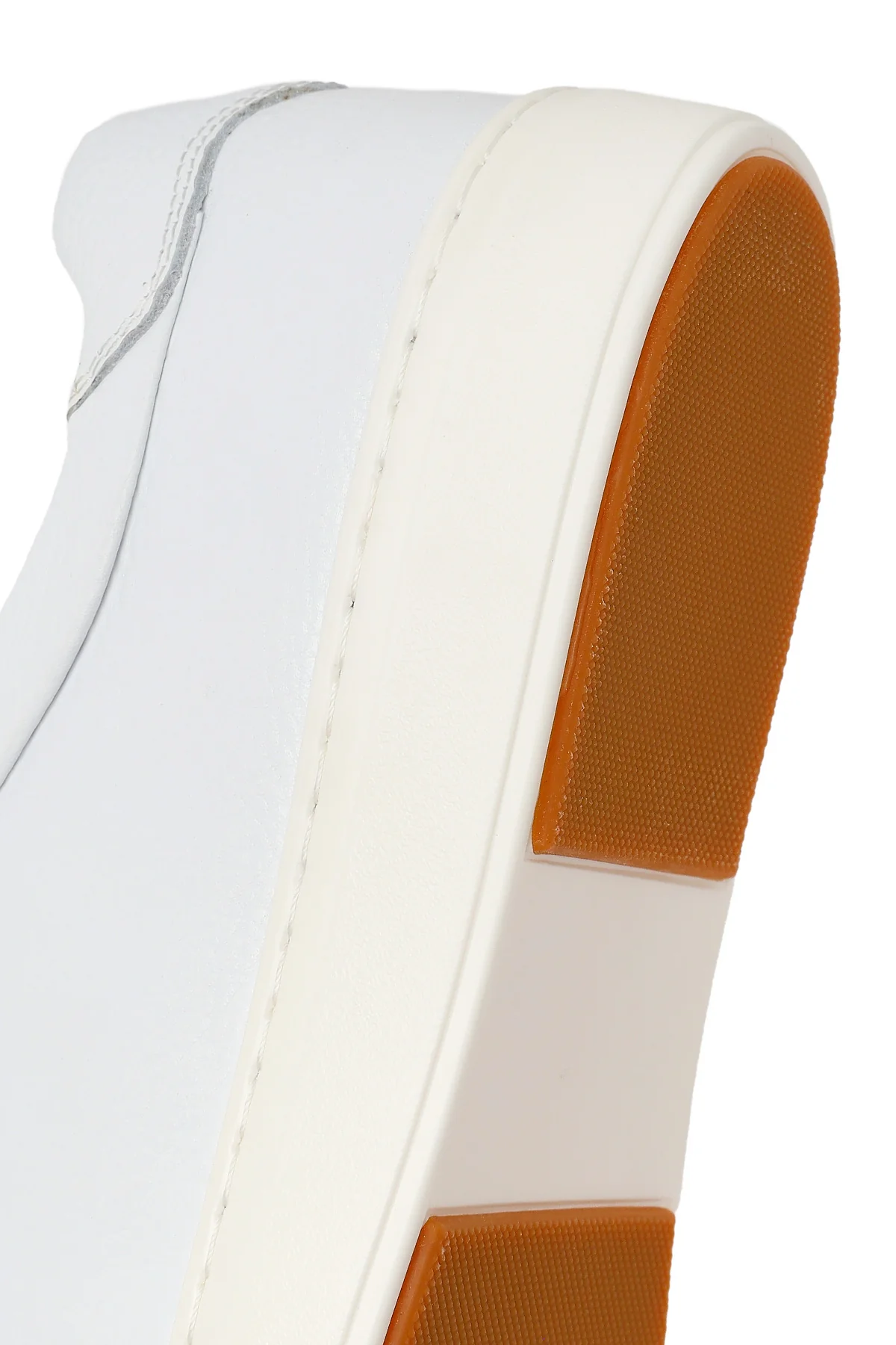 Erkek Beyaz Bağcıklı Deri Sneaker - Image 8