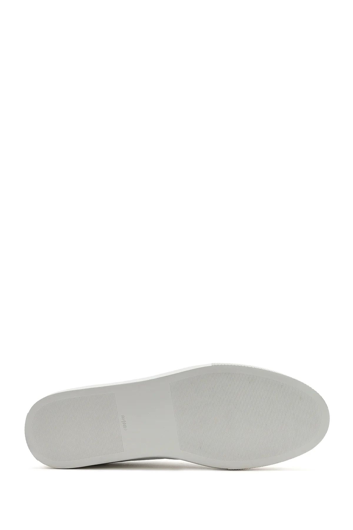Erkek Beyaz Bağcıklı Deri Sneaker - Image 5