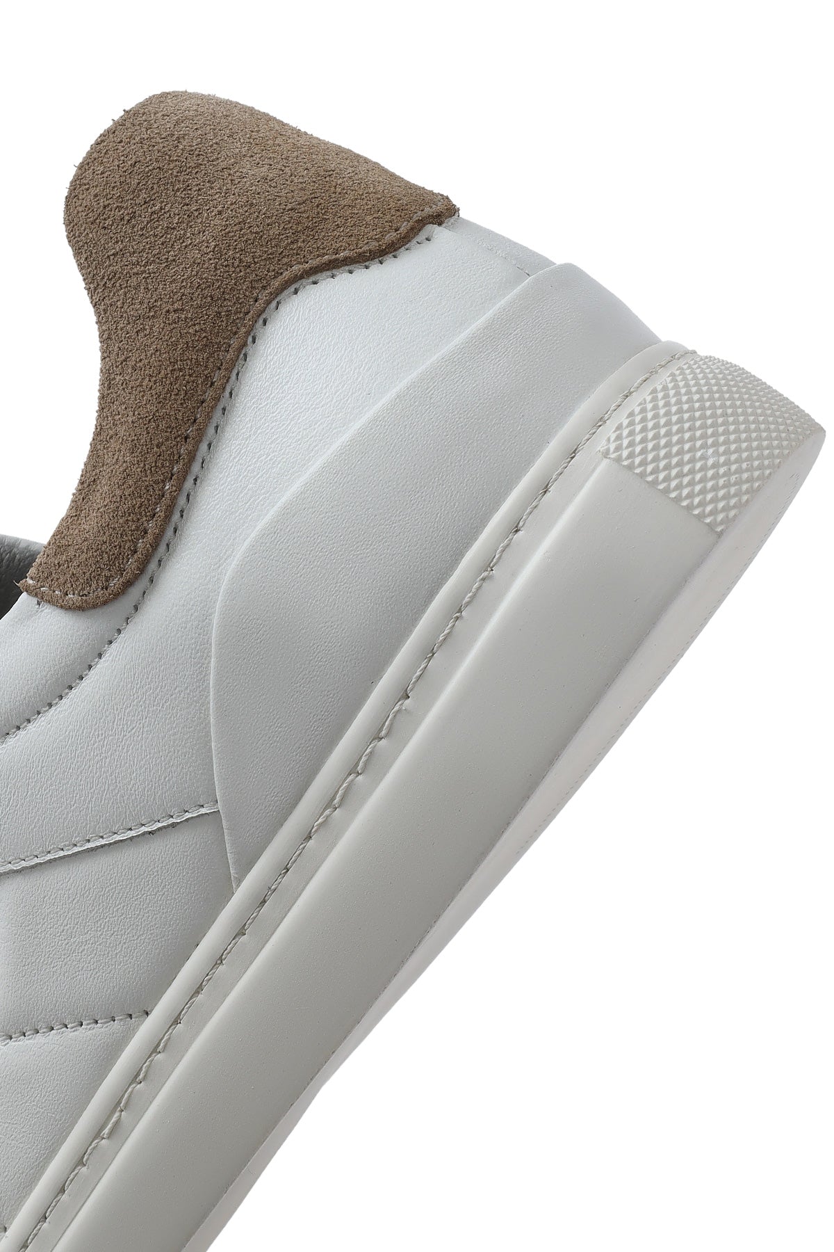 Erkek Beyaz Bağcıklı Deri Sneaker - Image 8