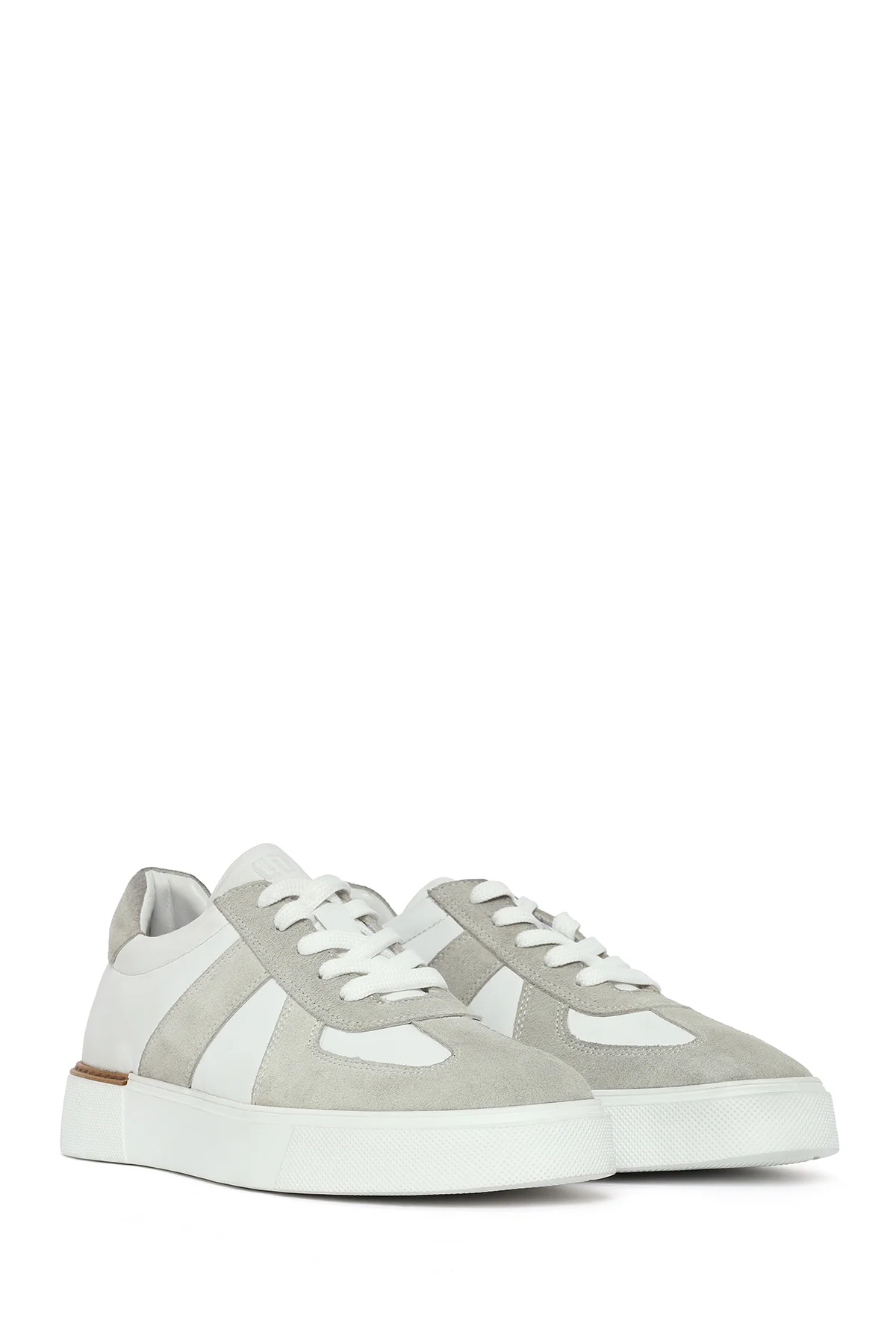 Erkek Beyaz Bağcıklı Deri Sneaker - Image 2