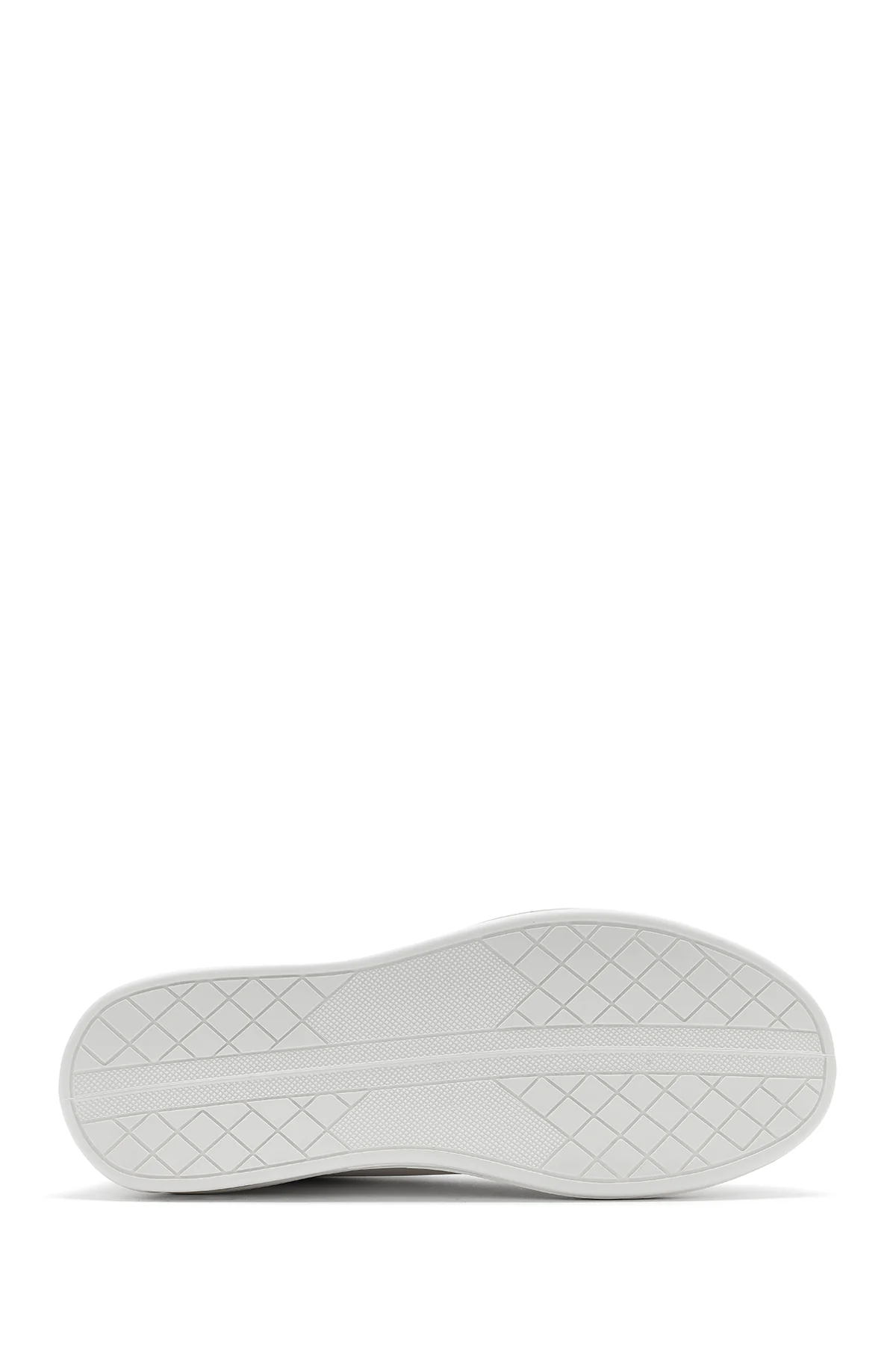 Erkek Beyaz Bağcıklı Deri Sneaker - Image 5
