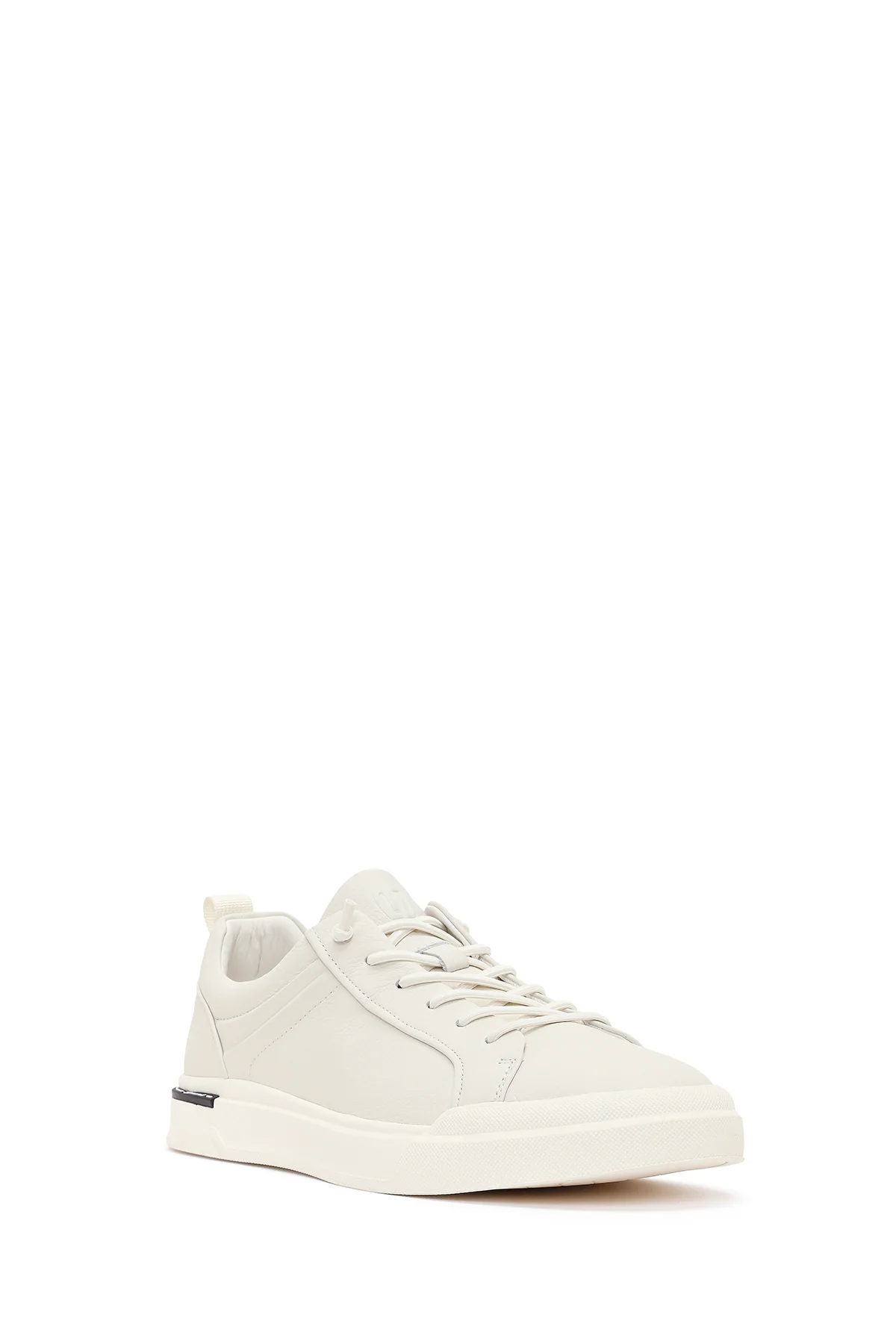 Erkek Beyaz Bağcıklı Deri Sneaker - Image 7