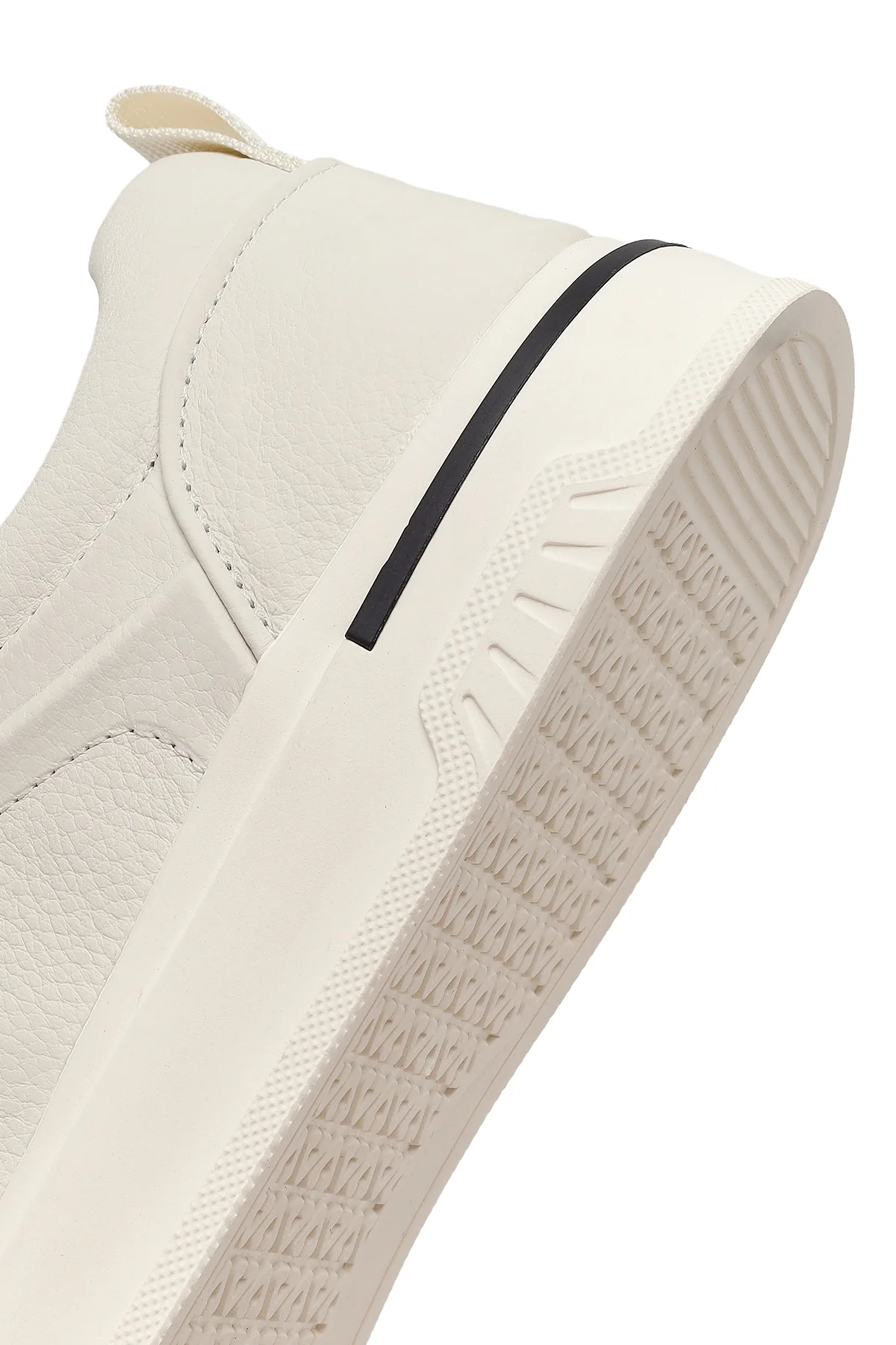 Erkek Beyaz Bağcıklı Deri Sneaker - Image 8