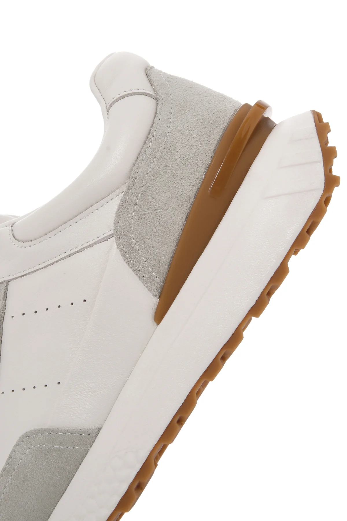 Erkek Beyaz Bağcıklı Kalın Tabanlı Deri Casual Sneaker - Image 8