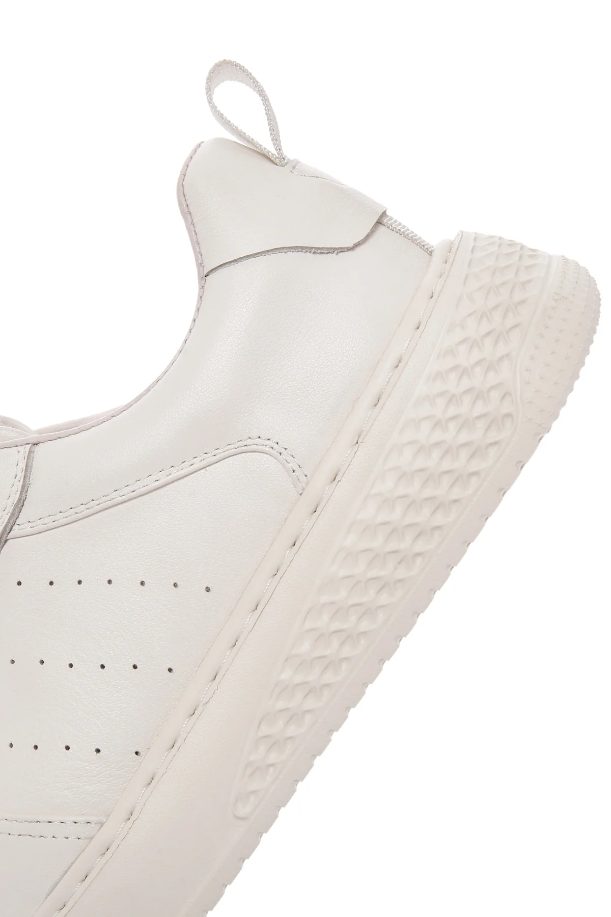 Erkek Beyaz Bağcıklı Kalın Tabanlı Deri Sneaker - Image 8